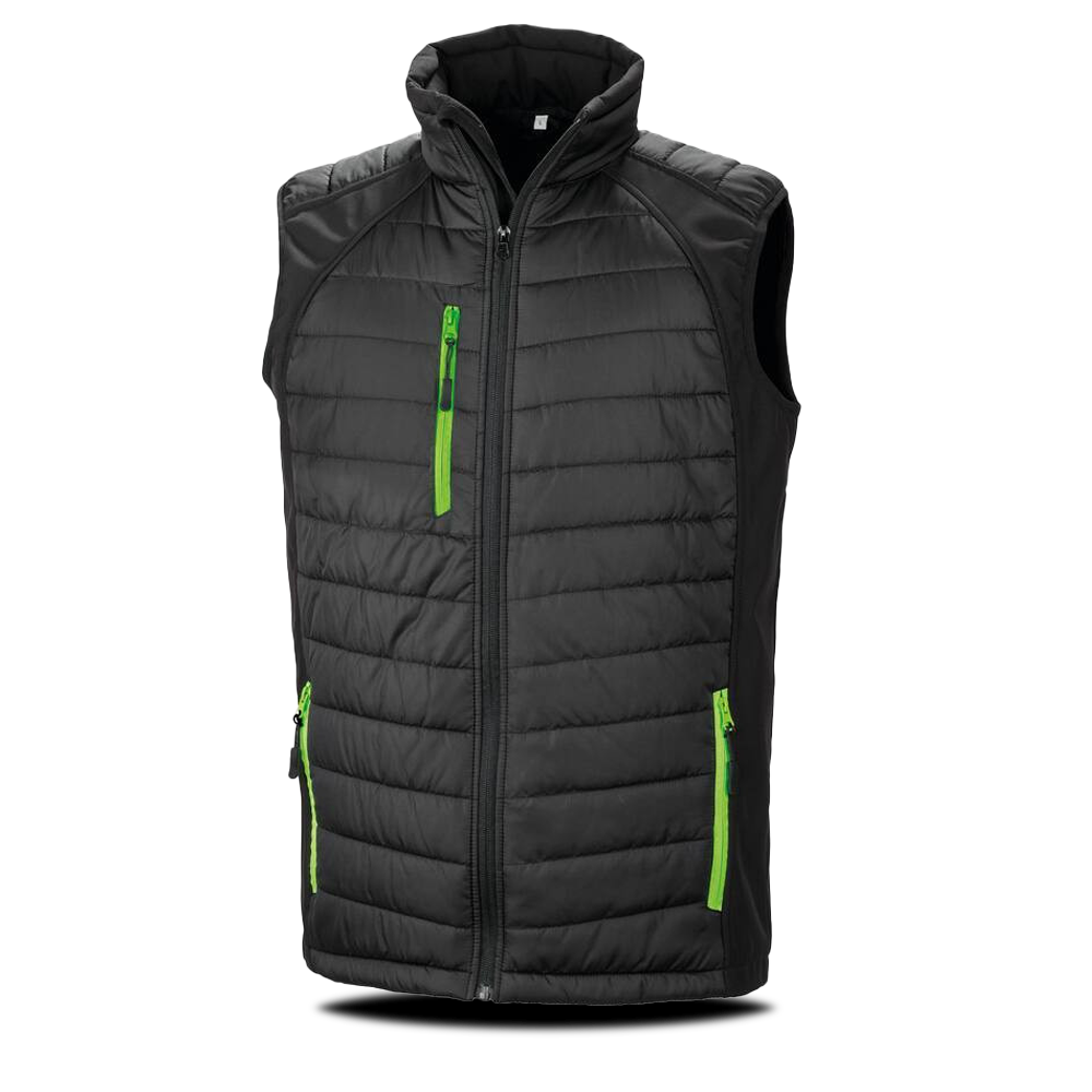 BLACK COMPASS PADDED SOFTSHELL GILET