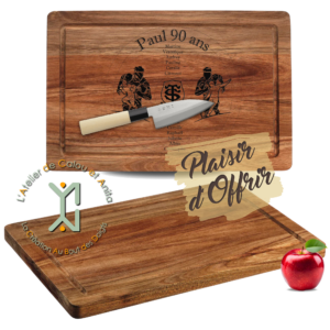 Planche à découper en acacia personnalisée